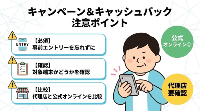 UQからワイモバイル今使えるキャンペーンとキャッシュバックの注意点