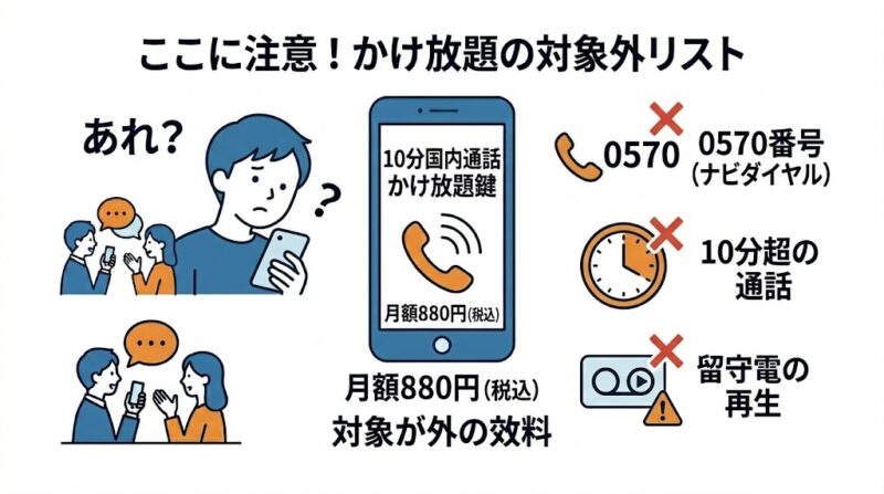 加入しているのに通話料がかかる原因