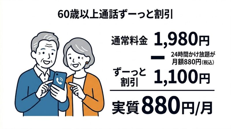 60歳以上が使えるワイモバイルの通話特典