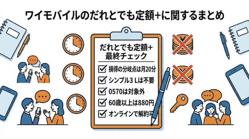 ワイモバイルのだれとでも定額＋に関するまとめ