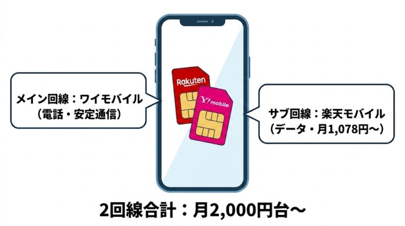ワイモバイルと楽天モバイルのデュアルSIMは現実的か