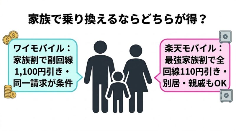 家族で乗り換える場合の料金比較