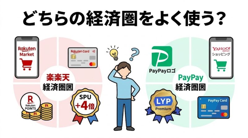 楽天経済圏とPayPay経済圏の活用度