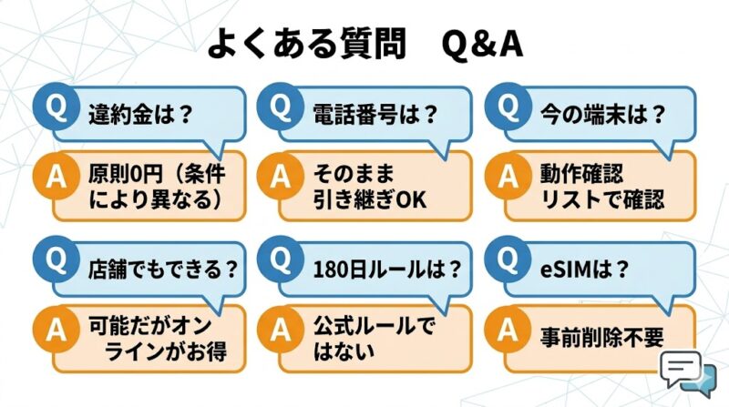 UQからワイモバイルへの乗り換えでよくある質問